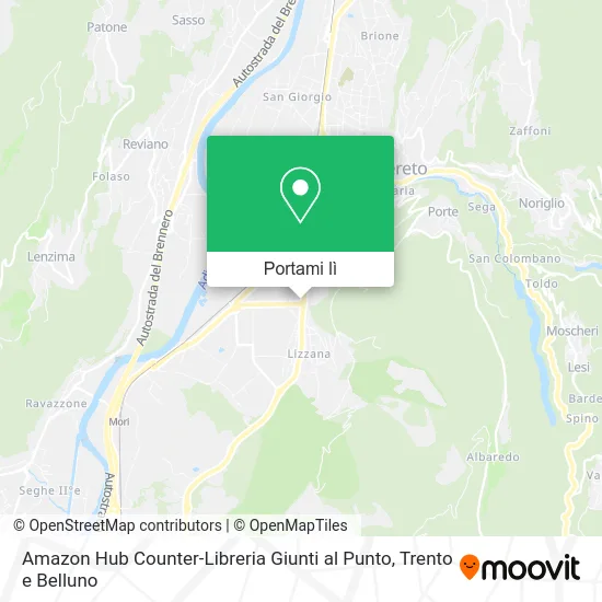 Mappa Amazon Hub Counter-Libreria Giunti al Punto