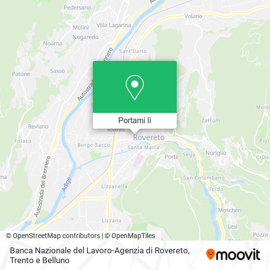 Mappa Banca Nazionale del Lavoro-Agenzia di Rovereto