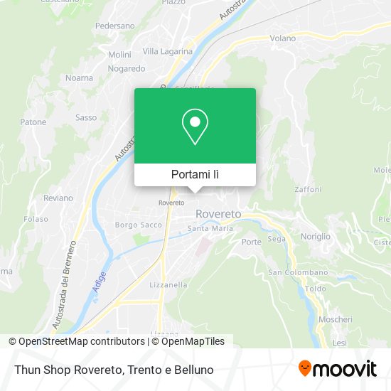 Mappa Thun Shop Rovereto