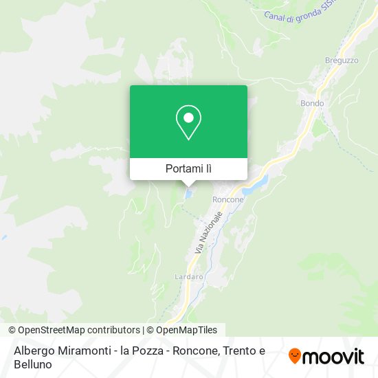 Mappa Albergo Miramonti - la Pozza - Roncone