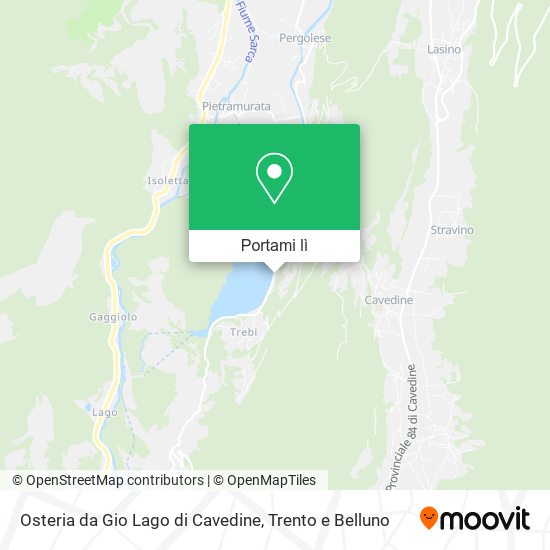 Mappa Osteria da Gio Lago di Cavedine