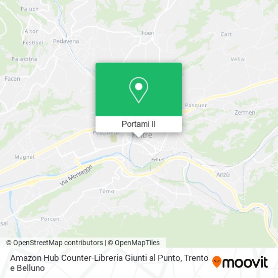 Mappa Amazon Hub Counter-Libreria Giunti al Punto