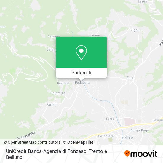 Mappa UniCredit Banca-Agenzia di Fonzaso