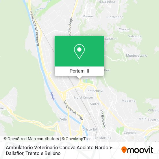Mappa Ambulatorio Veterinario Canova Aociato Nardon-Dallafior