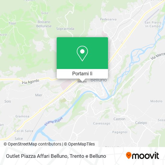 Mappa Outlet Piazza Affari Belluno