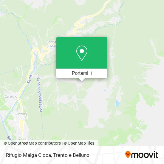 Mappa Rifugio Malga Cioca