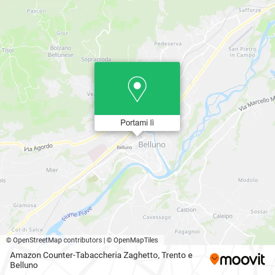 Mappa Amazon Counter-Tabaccheria Zaghetto