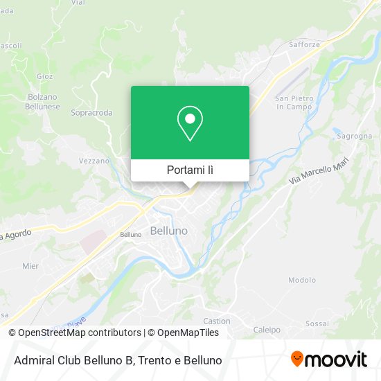 Mappa Admiral Club Belluno B