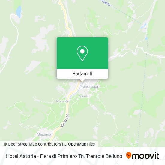 Mappa Hotel Astoria - Fiera di Primiero Tn
