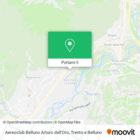 Mappa Aereoclub Belluno Arturo dell'Oro