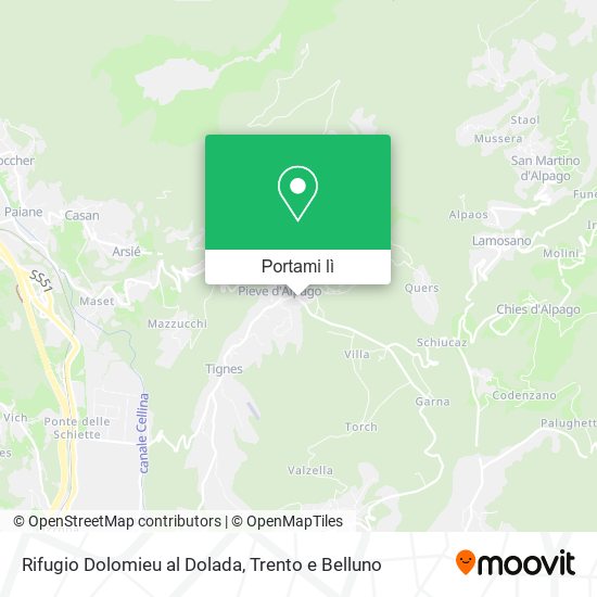 Mappa Rifugio Dolomieu al Dolada