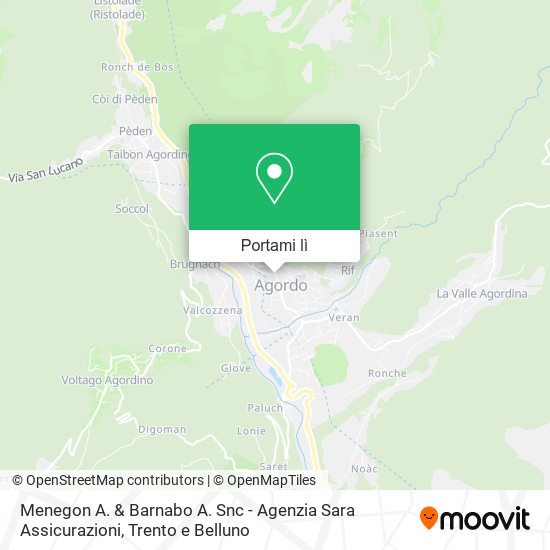 Mappa Menegon A. & Barnabo A. Snc - Agenzia Sara Assicurazioni