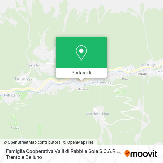 Mappa Famiglia Cooperativa Valli di Rabbi e Sole S.C.A.R.L.