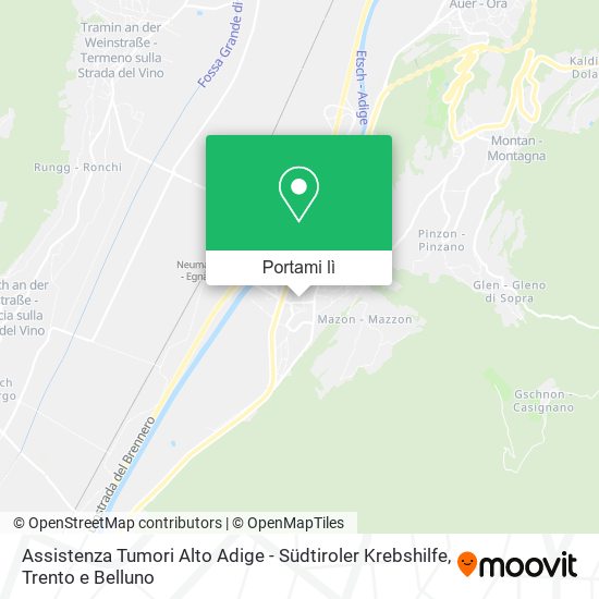 Mappa Assistenza Tumori Alto Adige - Südtiroler Krebshilfe