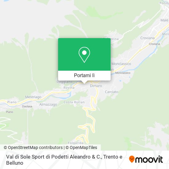 Mappa Val di Sole Sport di Podetti Aleandro & C.