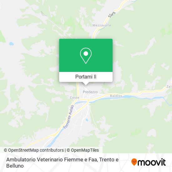 Mappa Ambulatorio Veterinario Fiemme e Faa