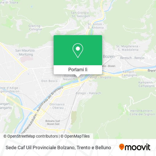 Mappa Sede Caf Uil Provinciale Bolzano