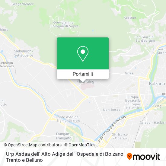 Mappa Urp Asdaa dell' Alto Adige dell' Ospedale di Bolzano