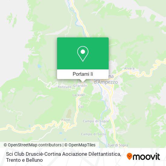 Mappa Sci Club Drusciè-Cortina Aociazione Dilettantistica