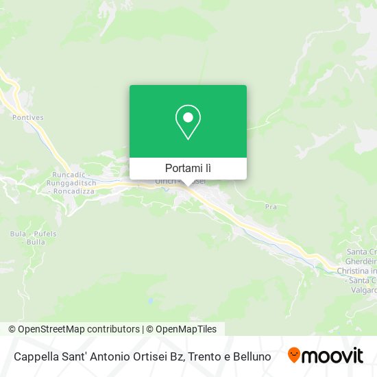 Mappa Cappella Sant' Antonio Ortisei Bz