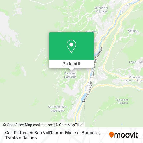 Mappa Caa Raiffeisen Baa Vall'Isarco-Filiale di Barbiano