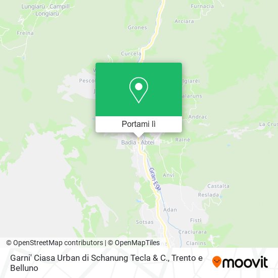 Mappa Garni' Ciasa Urban di Schanung Tecla & C.