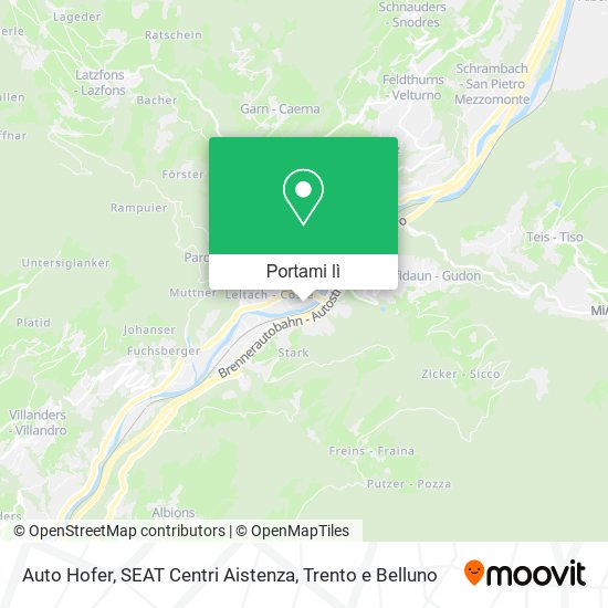 Mappa Auto Hofer, SEAT Centri Aistenza