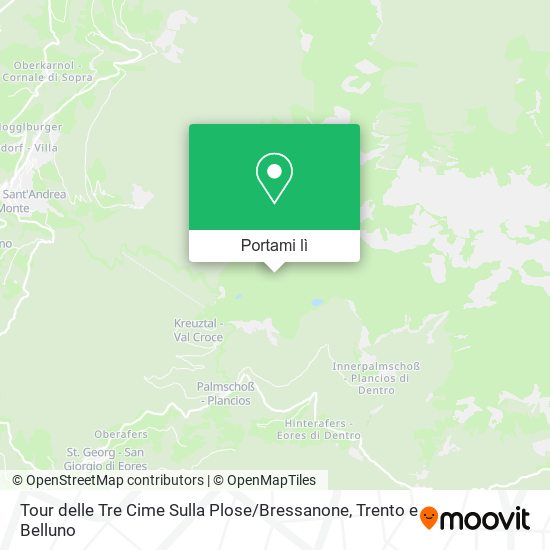Mappa Tour delle Tre Cime Sulla Plose / Bressanone