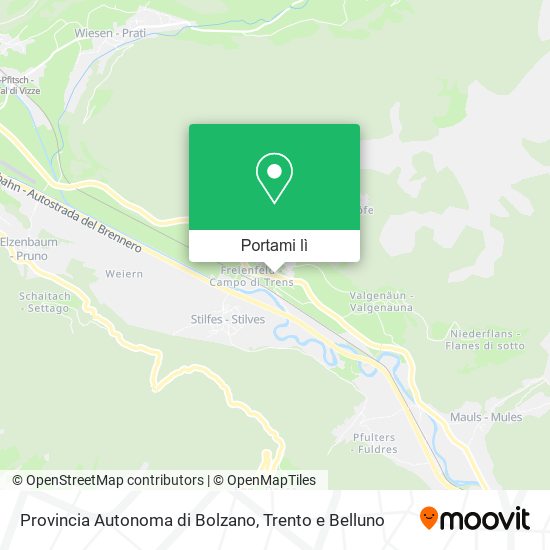 Mappa Provincia Autonoma di Bolzano