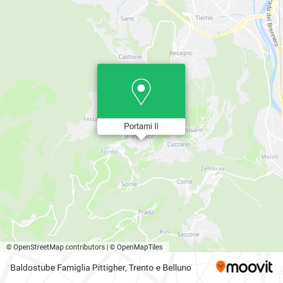 Mappa Baldostube Famiglia Pittigher