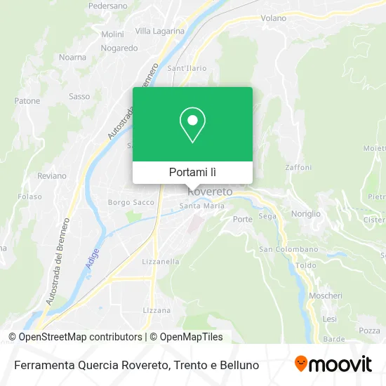 Mappa Ferramenta Quercia Rovereto