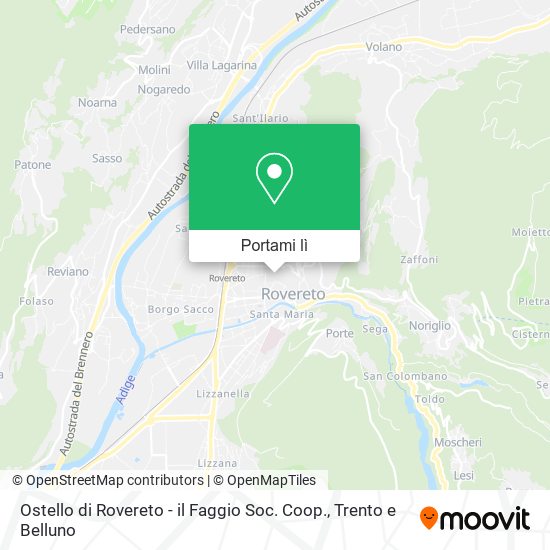 Mappa Ostello di Rovereto - il Faggio Soc. Coop.