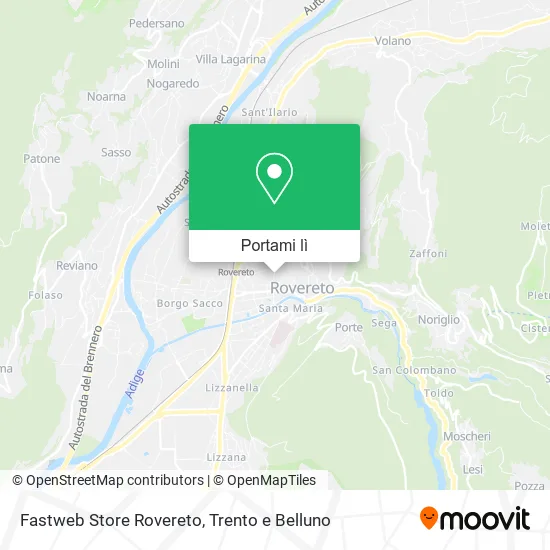 Mappa Fastweb Store Rovereto