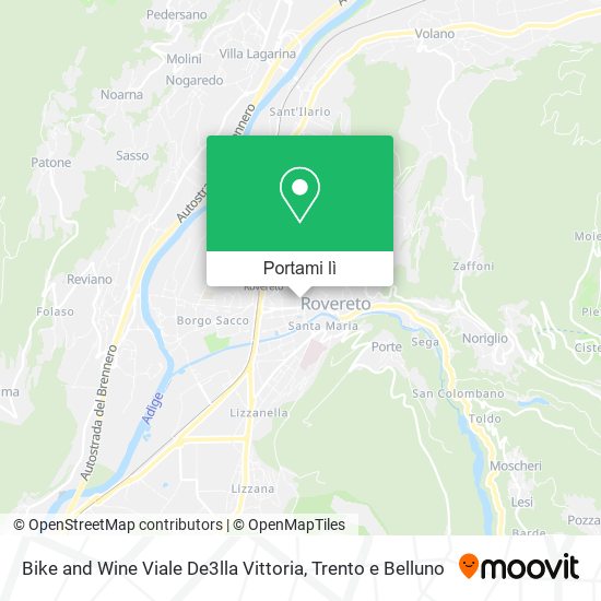 Mappa Bike and Wine Viale De3lla Vittoria