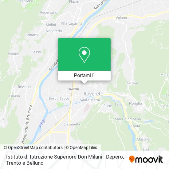 Mappa Istituto di Istruzione Superiore Don Milani - Depero