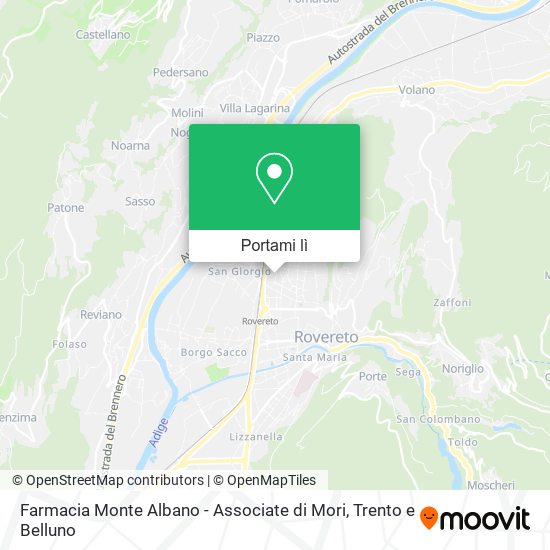 Mappa Farmacia Monte Albano - Associate di Mori