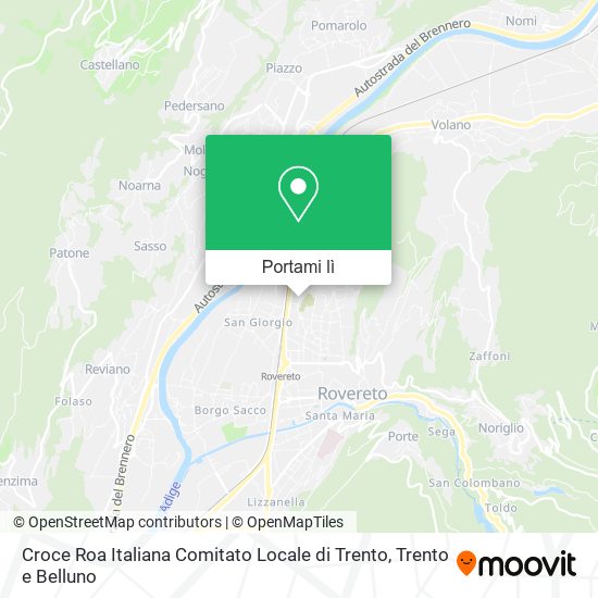 Mappa Croce Roa Italiana Comitato Locale di Trento