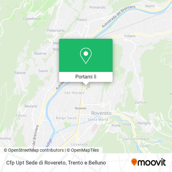 Mappa Cfp Upt Sede di Rovereto