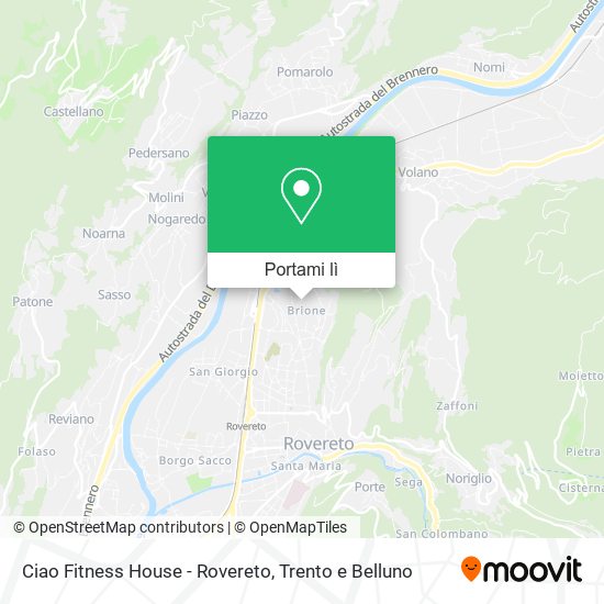Mappa Ciao Fitness House - Rovereto