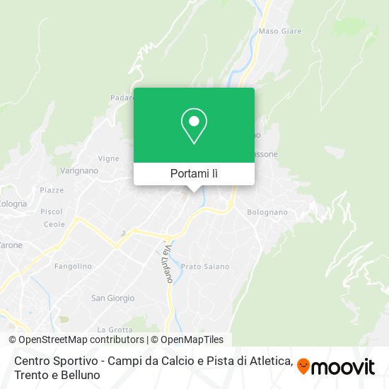 Mappa Centro Sportivo - Campi da Calcio e Pista di Atletica