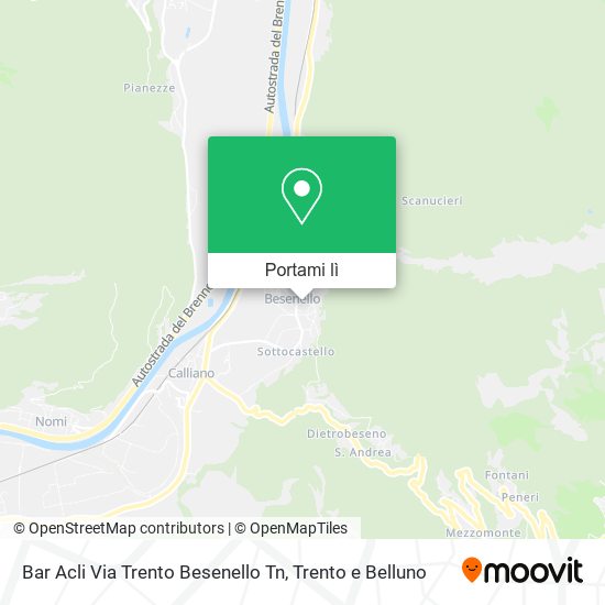 Mappa Bar Acli Via Trento Besenello Tn