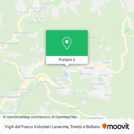 Mappa Vigili del Fuoco Volontari Lavarone