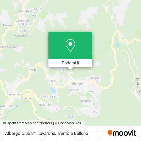 Mappa Albergo Club 21 Lavarone