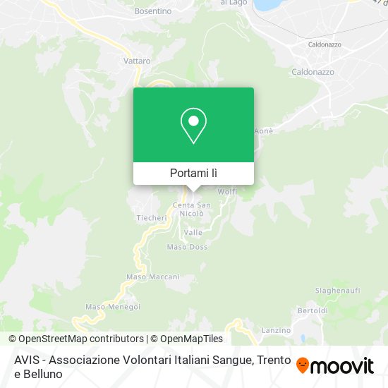 Mappa AVIS - Associazione Volontari Italiani Sangue