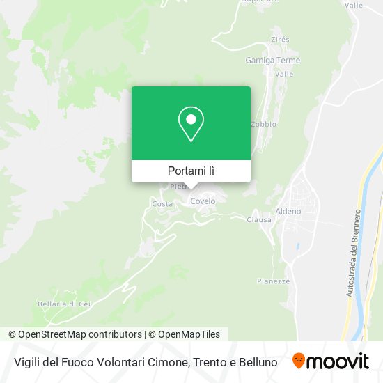 Mappa Vigili del Fuoco Volontari Cimone