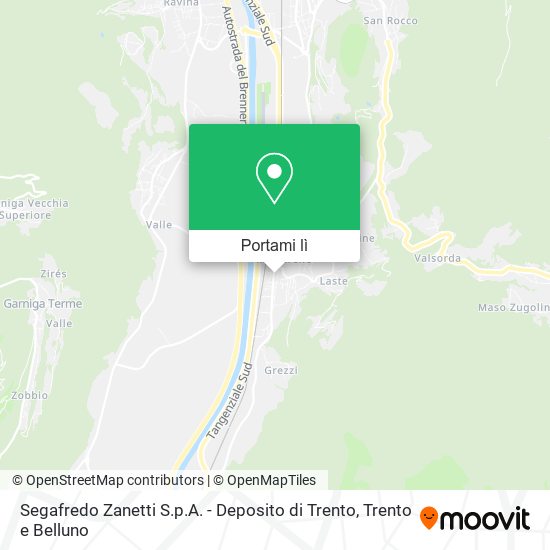 Mappa Segafredo Zanetti S.p.A. - Deposito di Trento