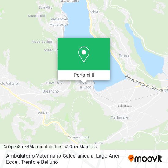 Mappa Ambulatorio Veterinario Calceranica al Lago Arici Eccel