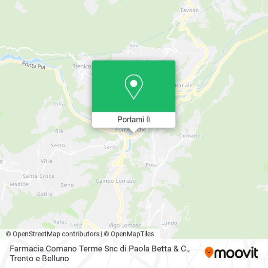 Mappa Farmacia Comano Terme Snc di Paola Betta & C.