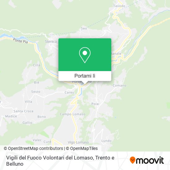 Mappa Vigili del Fuoco Volontari del Lomaso