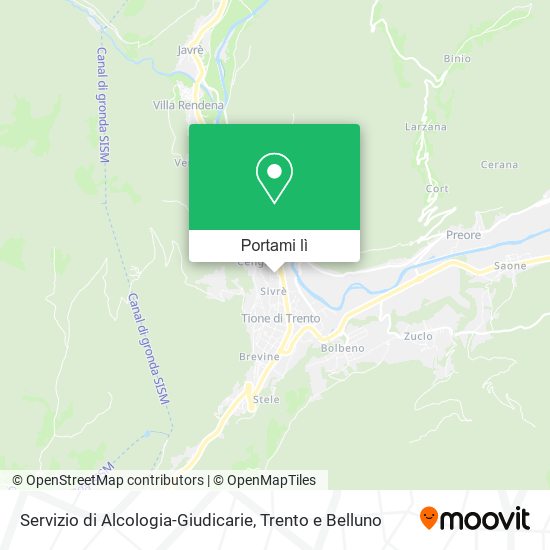 Mappa Servizio di Alcologia-Giudicarie
